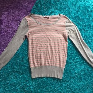 BONGO pink and grey striped sweater
